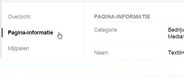 Facebook Pagina-informatie